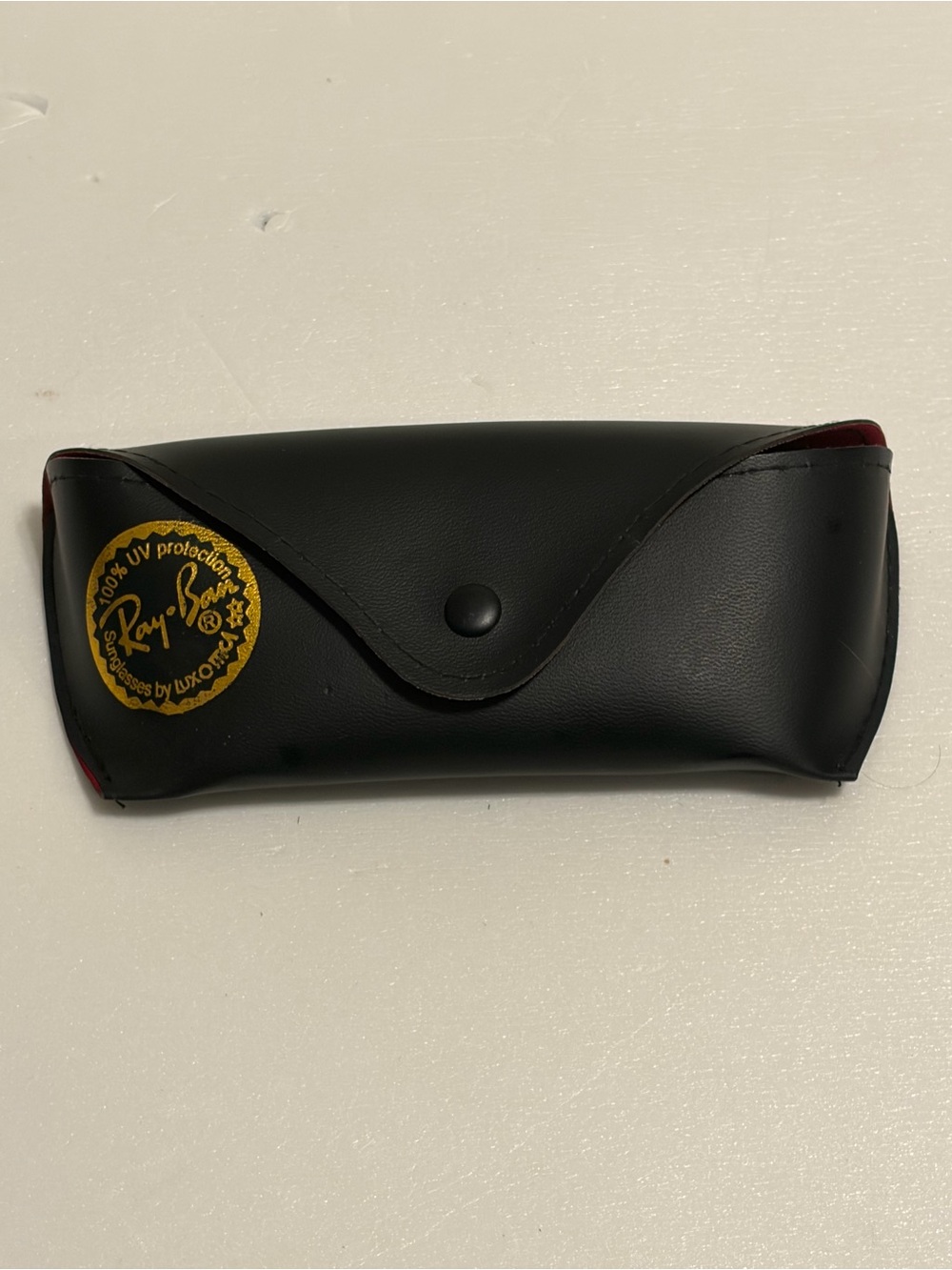 Ray-Ban Black Soft Case for Glasses/Sunglasses Snap Closure Red Interior